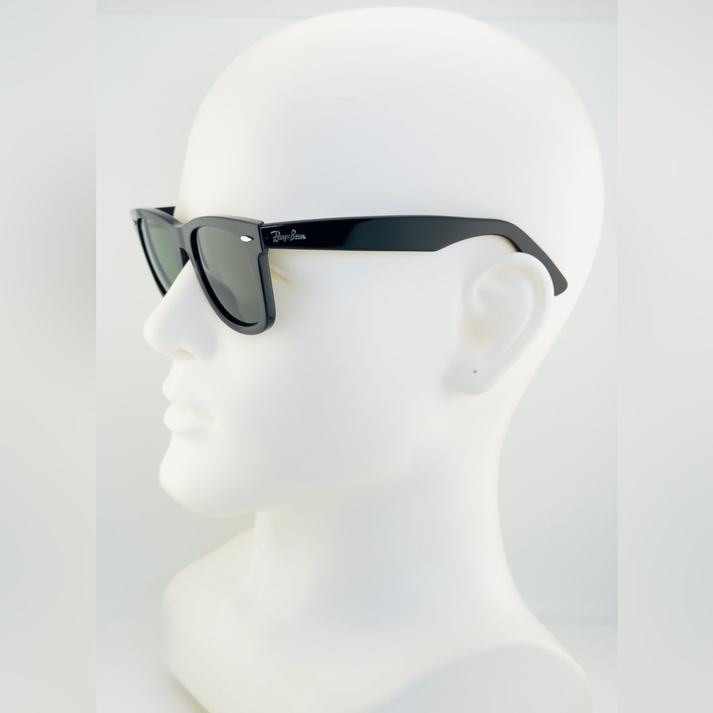 Ray-Ban Sunglasses RB2140 Wayfarer Classic UNISEX! Acetate black Green Lenses - Picture 4 of 14